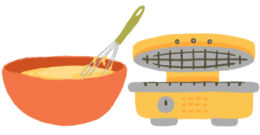 batter and waffle iron divider image