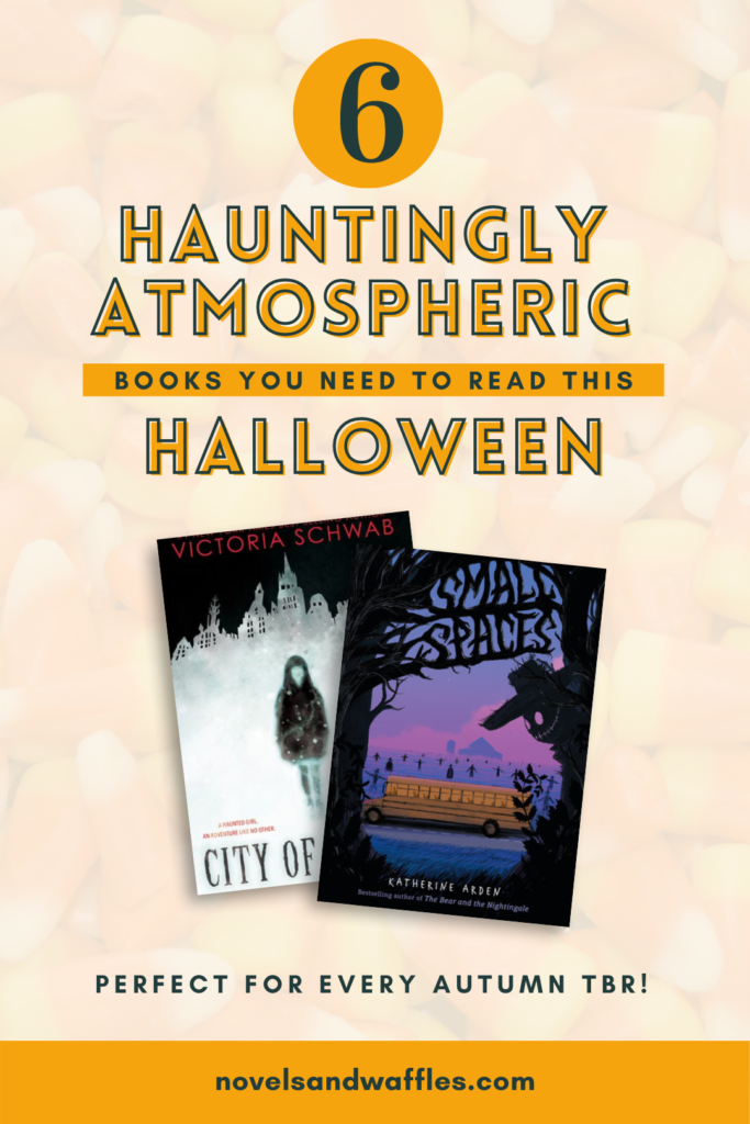 atmospheric halloween books pin image